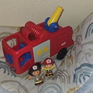 Fisher-Price Red Fire Engine with Firefighter Figures